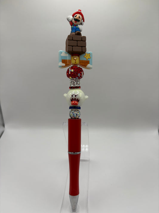 Super Bros Extended Pen w/ Bling Mushroom