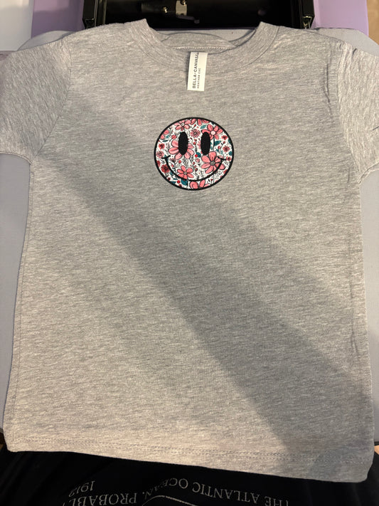 Groovy Flower Smiley Toddler Tee