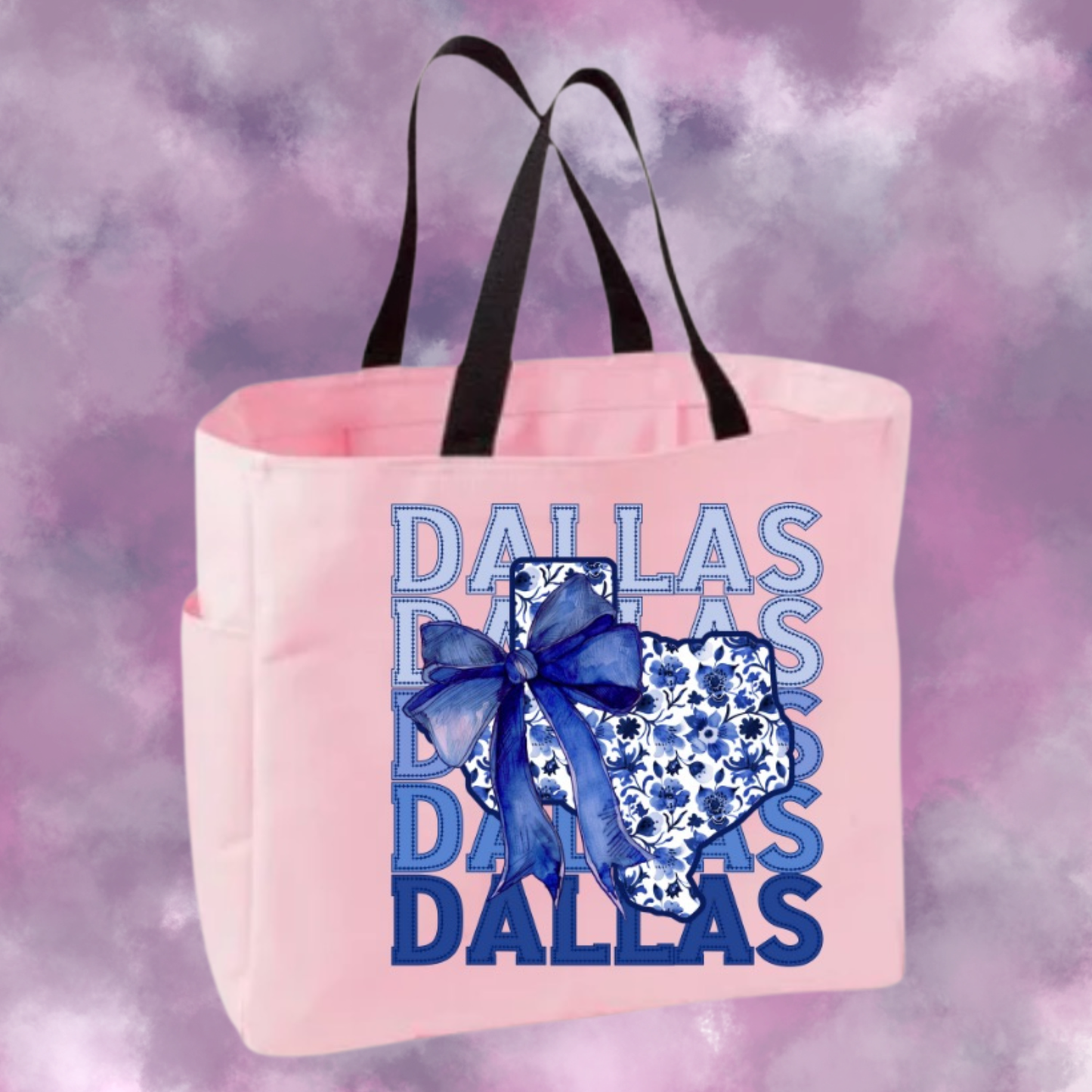 Dallas Texas Bow Pink Tote